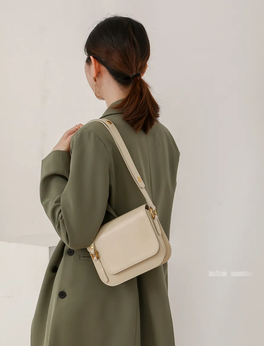 Minimalist Leather Box Bag Crossbody Bag For Ladies