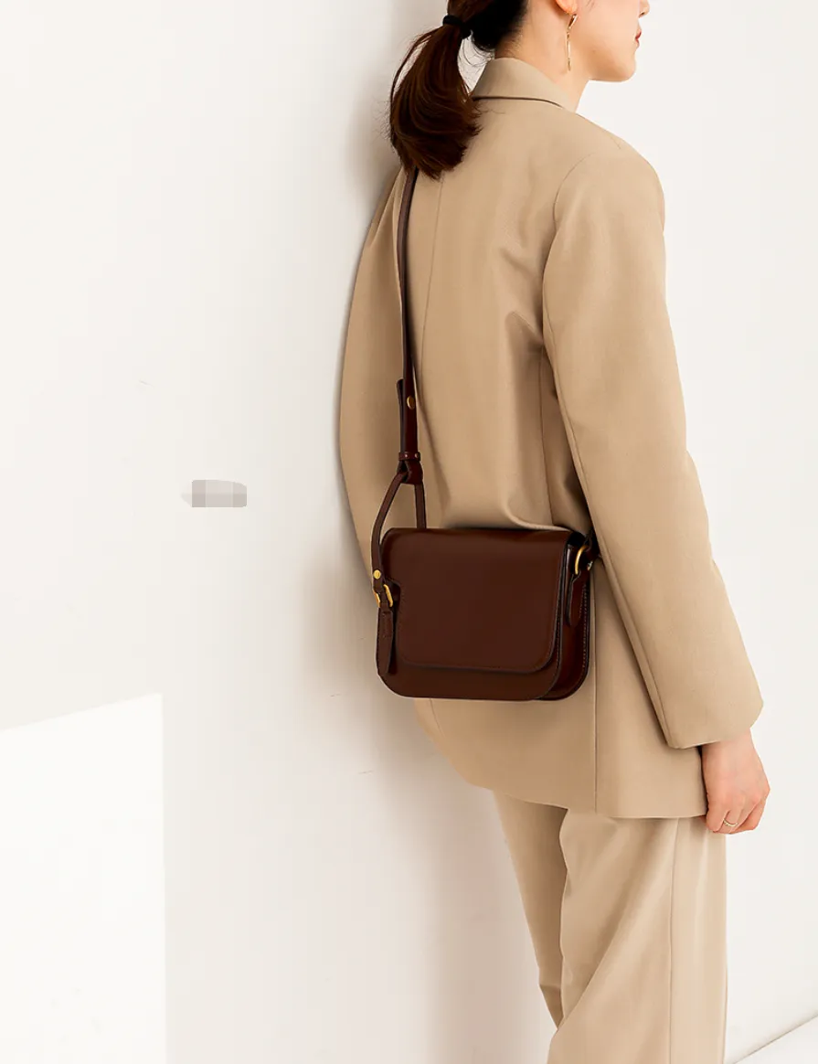 Minimalist Leather Box Bag Crossbody Bag For Ladies