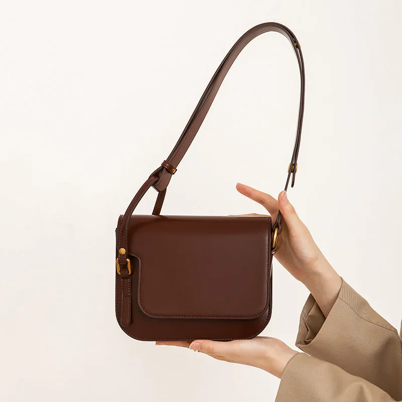 Minimalist Leather Box Bag Crossbody Bag For Ladies