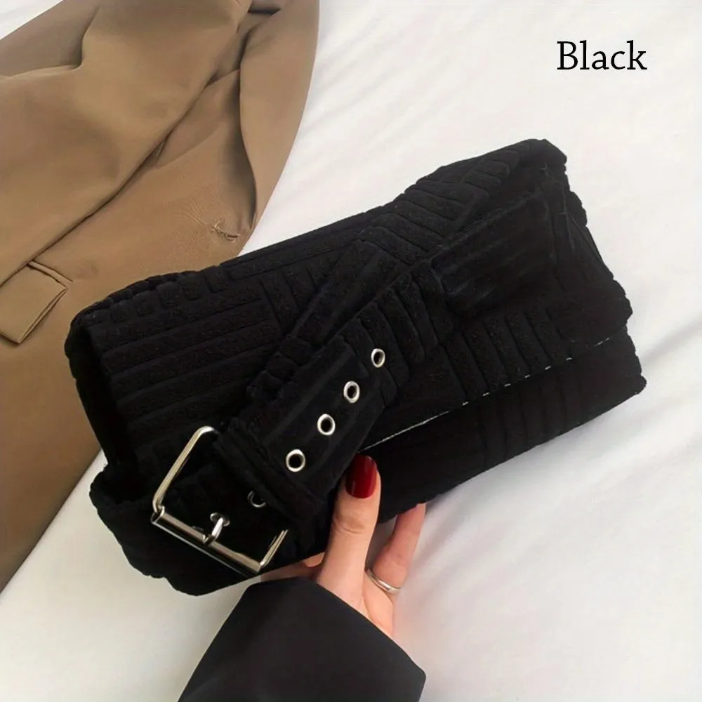 Minimalist Solid Color Square Shoulder Bag, Flap Crossbody Bag, Women's Simple Purse