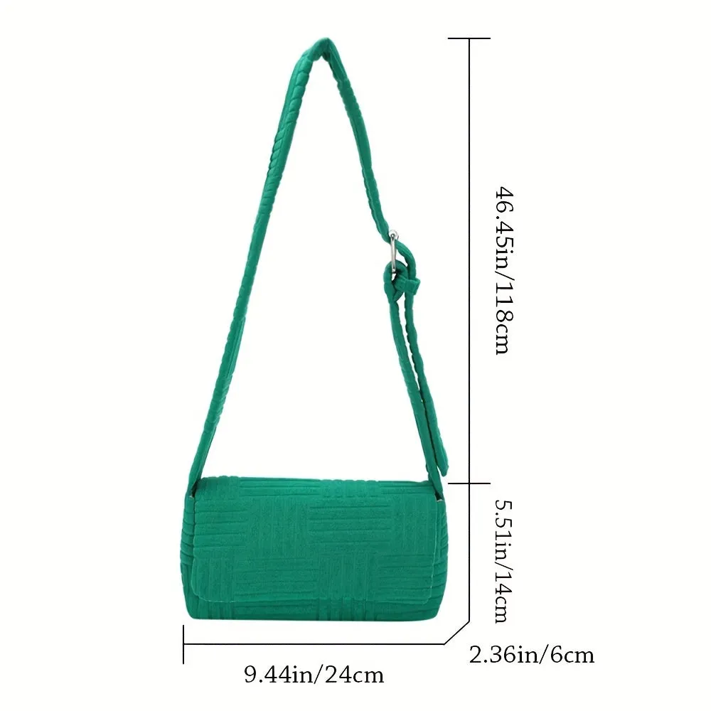Minimalist Solid Color Square Shoulder Bag, Flap Crossbody Bag, Women's Simple Purse
