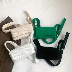 Minimalist Solid Color Square Shoulder Bag, Flap Crossbody Bag, Women's Simple Purse