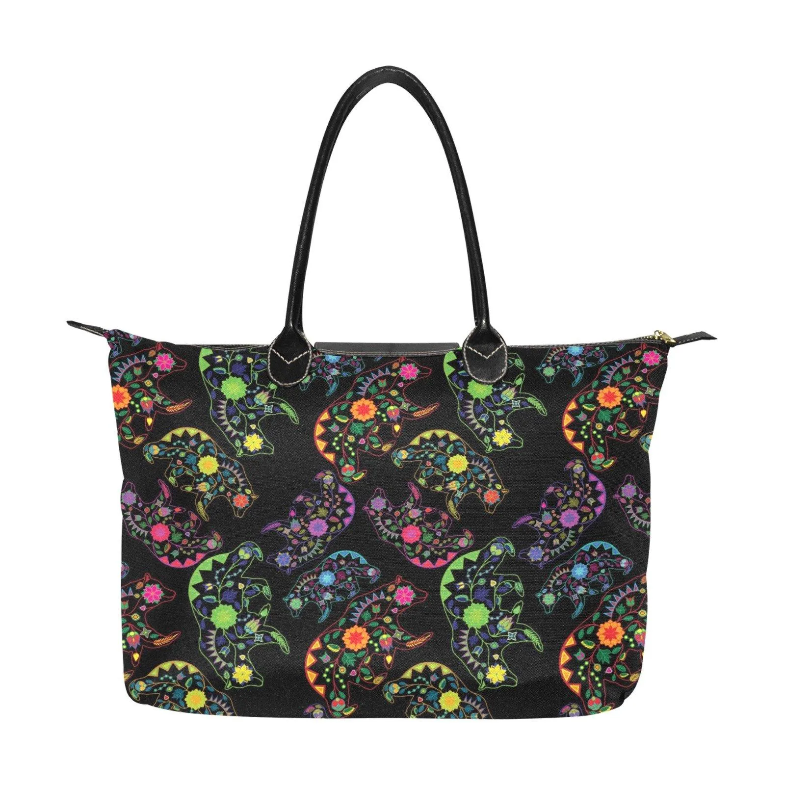 Neon Floral Bears Single-Shoulder Lady Handbag