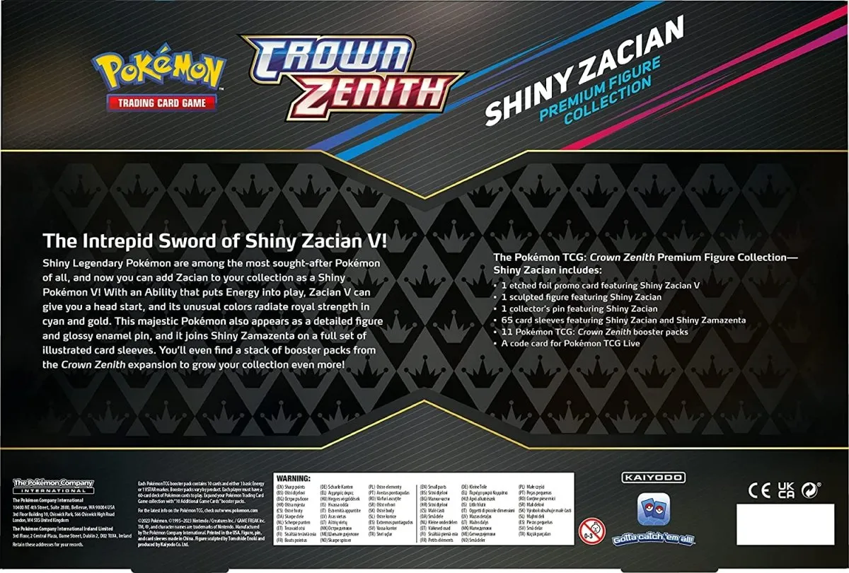 Pokémon TCG: Crown Zenith - Shiny Zacian Premium Figure Collection