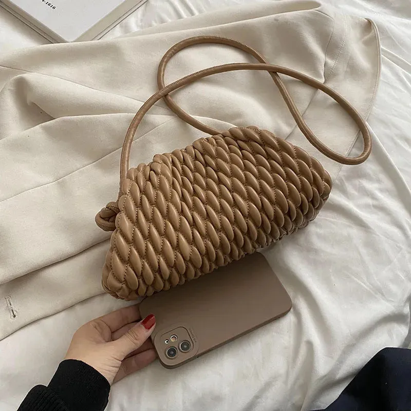 Pre Order:  Crossbody Vegan Leather Pleated Bag