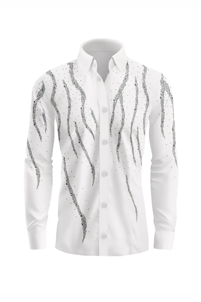 SHINY SHIRT MIDNIGHT WAVES