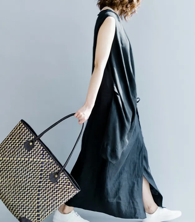 Sleeveless Summer Cotton Linen Irregular Women Dresses QZ200534