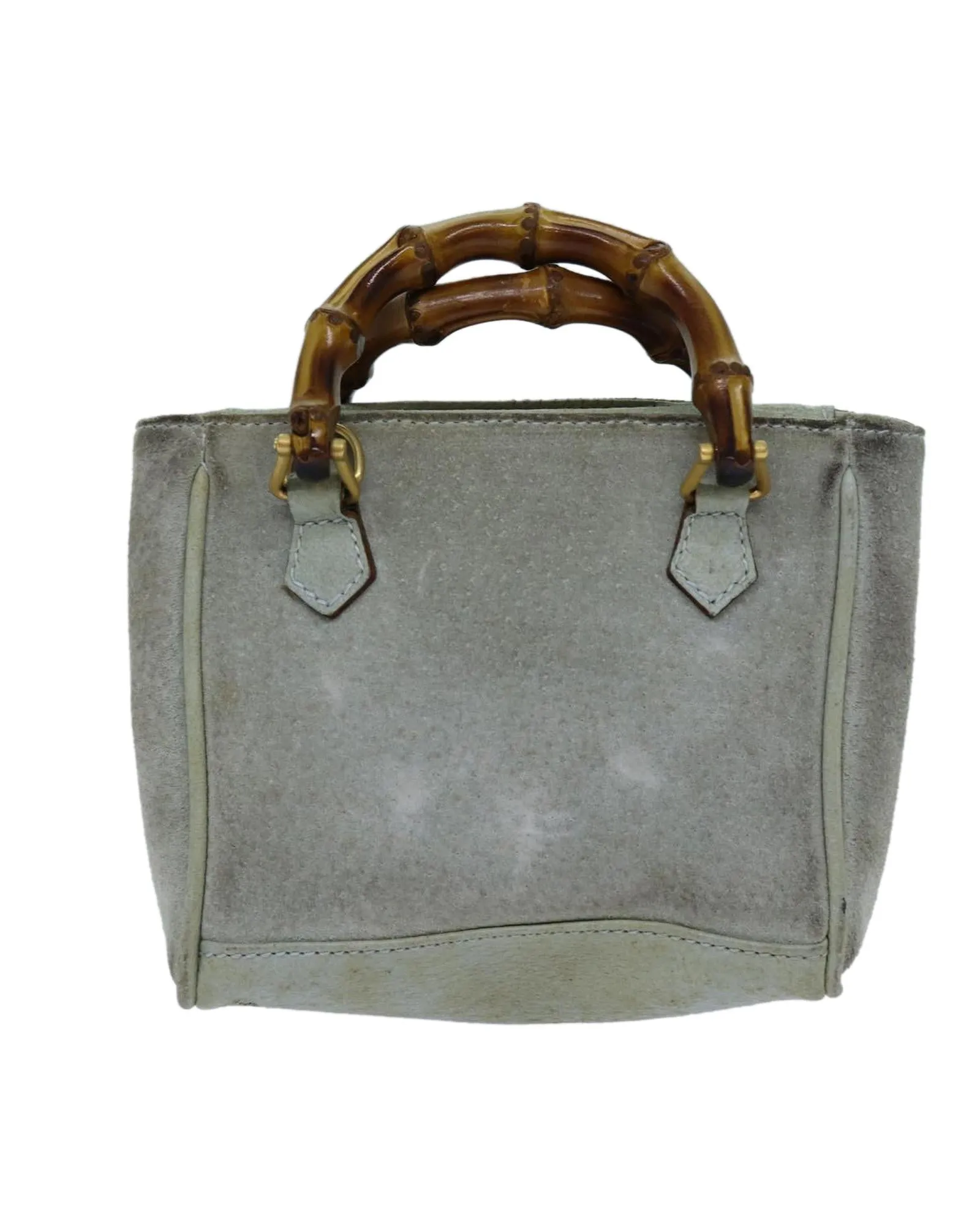 Suede 2way Hand Bag with Shoulder Strap - Light Blue