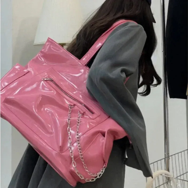 TAVIMART  -  College Students Casual All Match Tote Bag High-capacity  Fashion Women's Handbags 2024 Trendy Korean Shoulder Bags