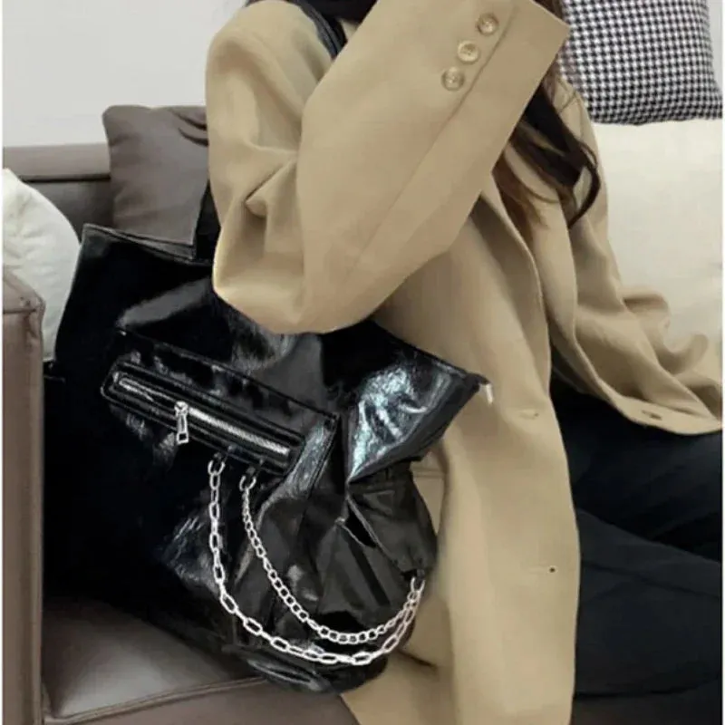 TAVIMART  -  College Students Casual All Match Tote Bag High-capacity  Fashion Women's Handbags 2024 Trendy Korean Shoulder Bags