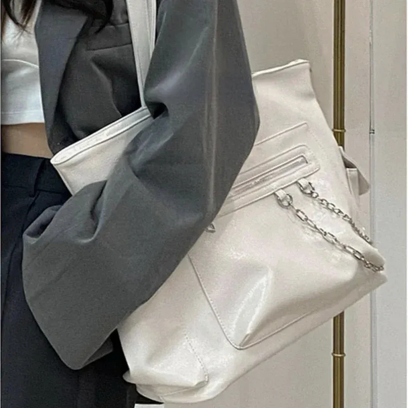 TAVIMART  -  College Students Casual All Match Tote Bag High-capacity  Fashion Women's Handbags 2024 Trendy Korean Shoulder Bags