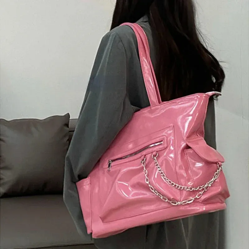 TAVIMART  -  College Students Casual All Match Tote Bag High-capacity  Fashion Women's Handbags 2024 Trendy Korean Shoulder Bags