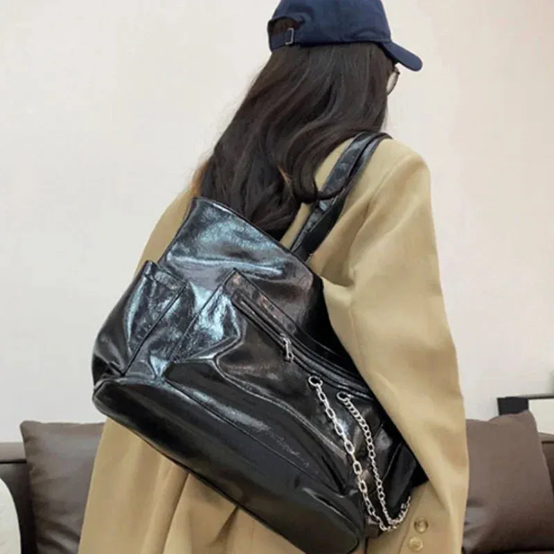 TAVIMART  -  College Students Casual All Match Tote Bag High-capacity  Fashion Women's Handbags 2024 Trendy Korean Shoulder Bags