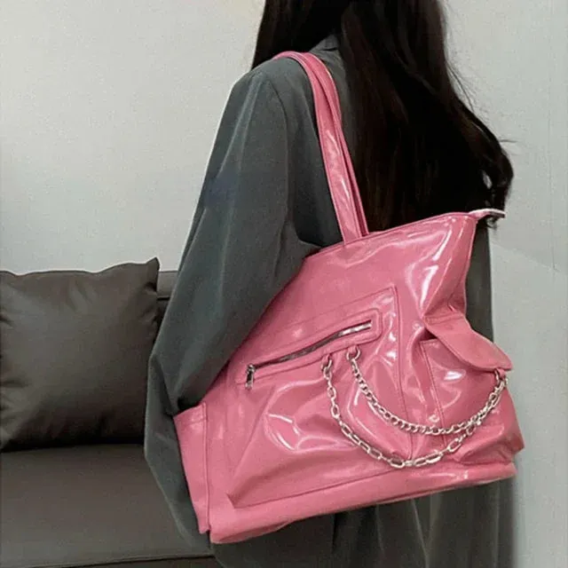 TAVIMART  -  College Students Casual All Match Tote Bag High-capacity  Fashion Women's Handbags 2024 Trendy Korean Shoulder Bags