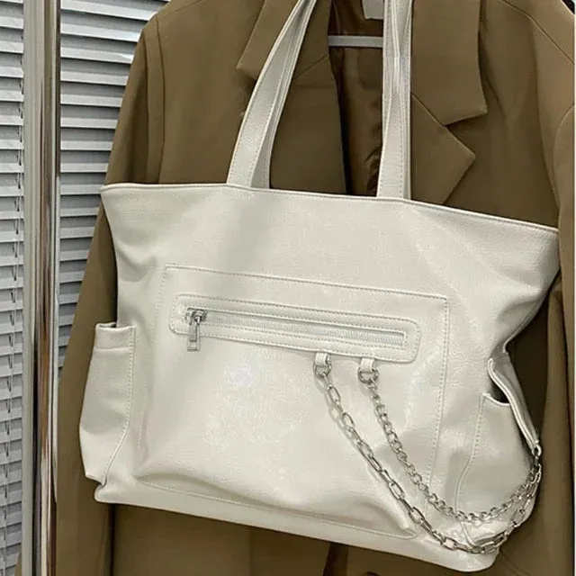 TAVIMART  -  College Students Casual All Match Tote Bag High-capacity  Fashion Women's Handbags 2024 Trendy Korean Shoulder Bags