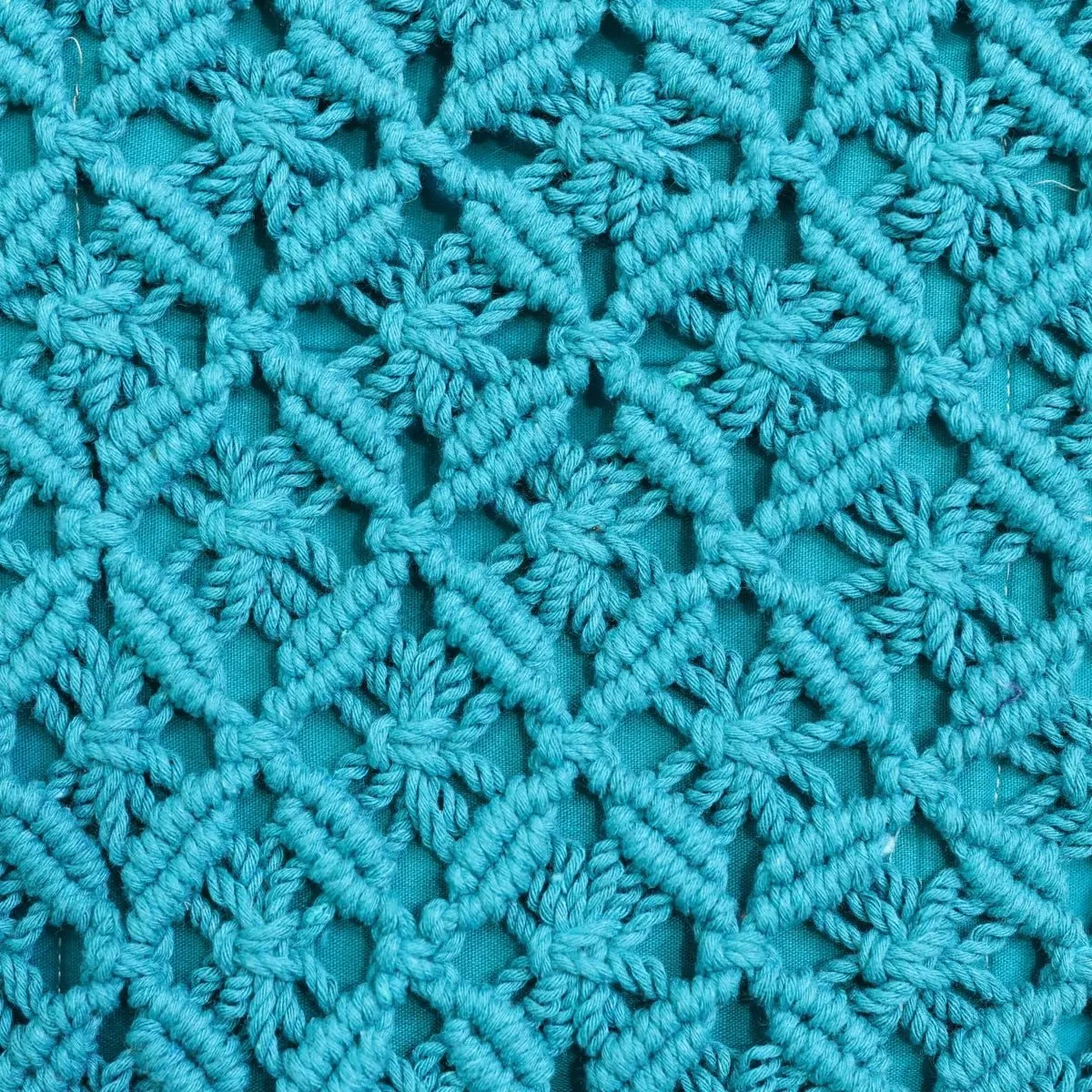 Teal Macrame Tote Bag