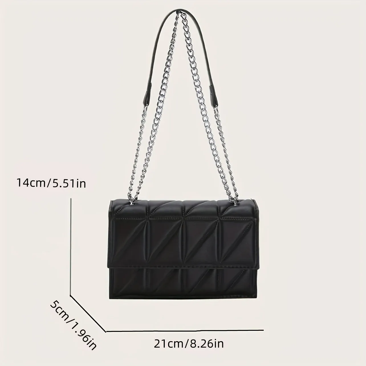 Uakiss Quilted Faux Leather Chic Women's Crossbody Bag with Magnetic Closure and Chain Strap - Minimalist Square Handbag & Purse