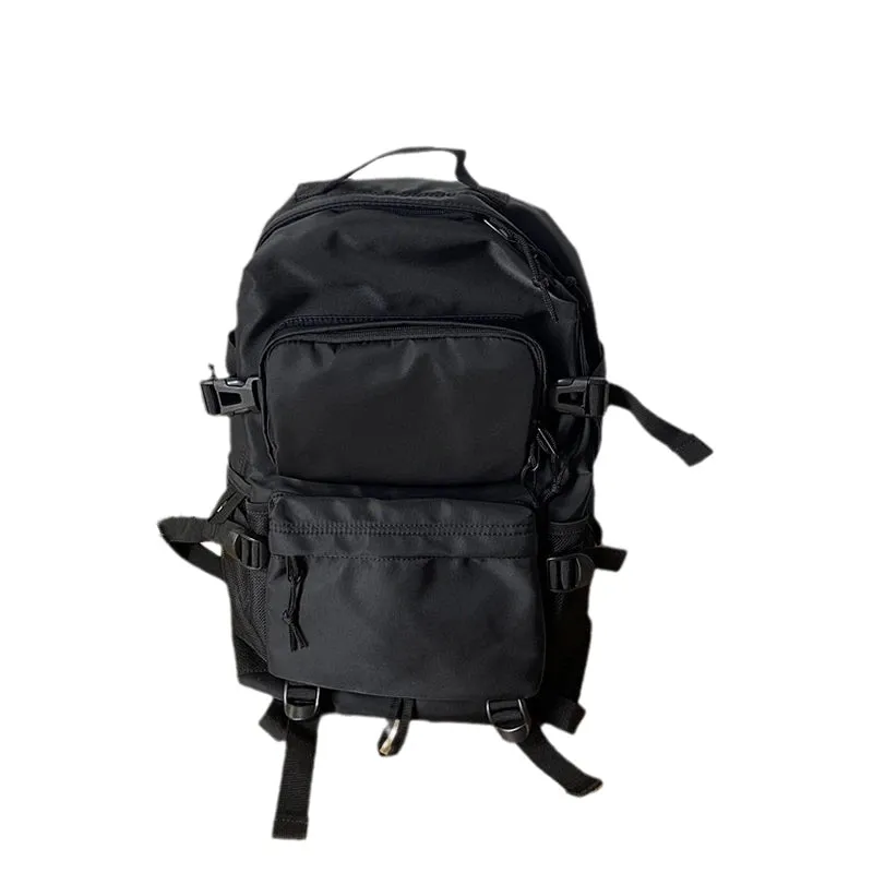 UAKISS  -  Streetwear Pocket Men Nylon Backpack Large Capacity Laptop School Teenager Backpack Causal Black Commuter Travel Men Backpack