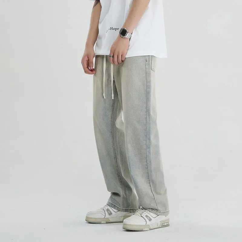 Versatile Label Washed Out Loose Fit Yellow Clay Trendy Jeans
