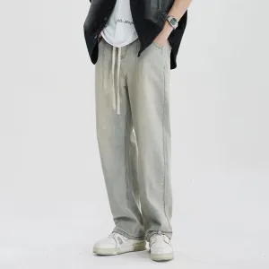 Versatile Label Washed Out Loose Fit Yellow Clay Trendy Jeans