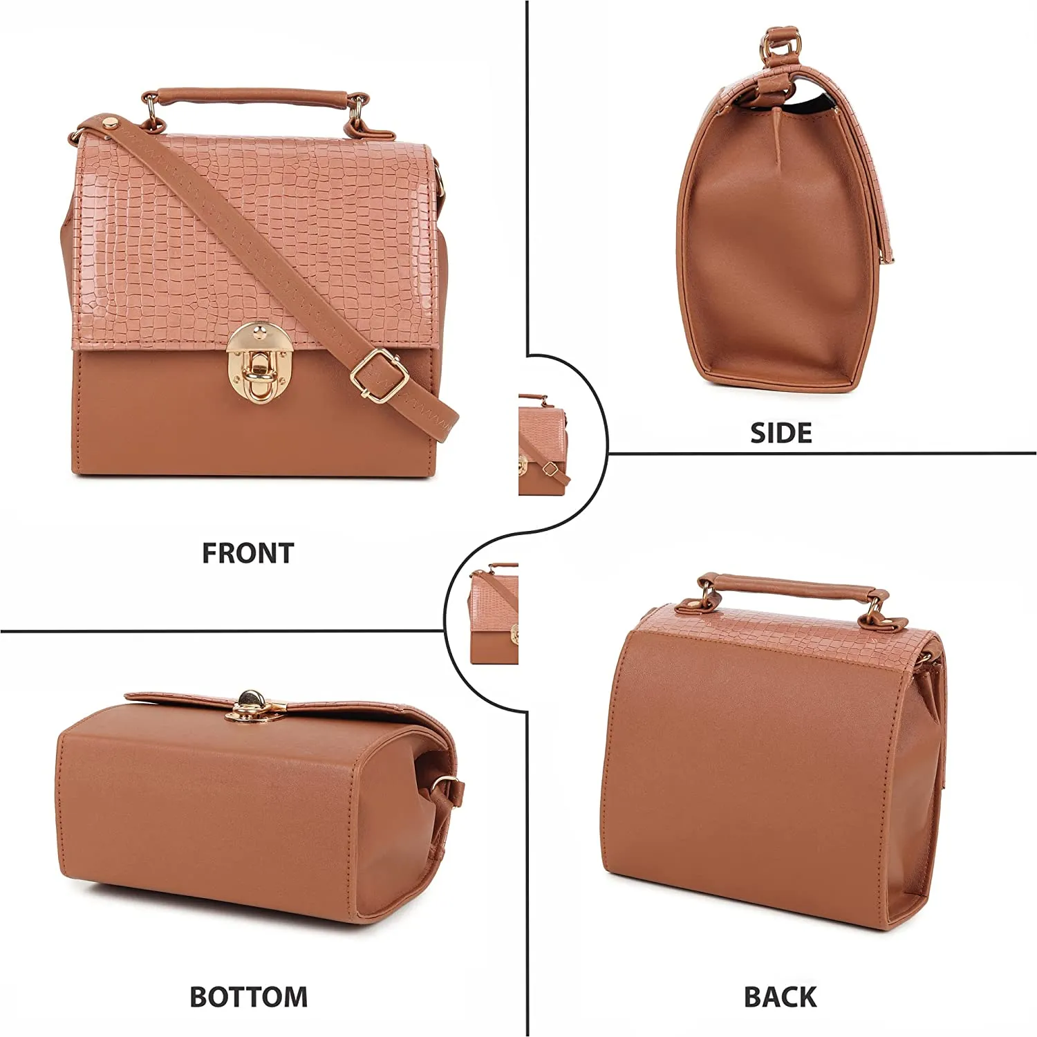 zubstore Classic Tan Colour Fashionable Sling Bags