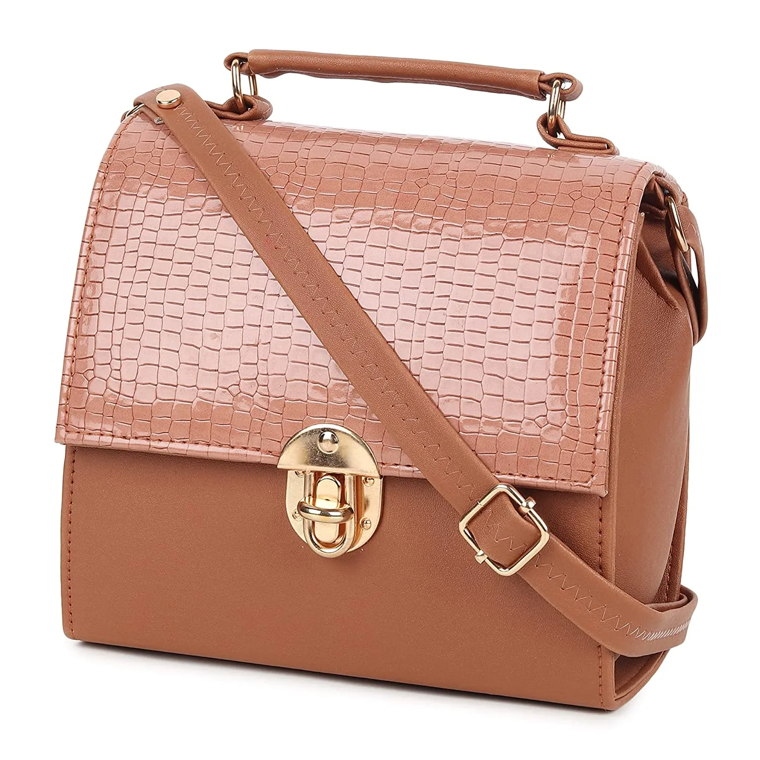 zubstore Classic Tan Colour Fashionable Sling Bags