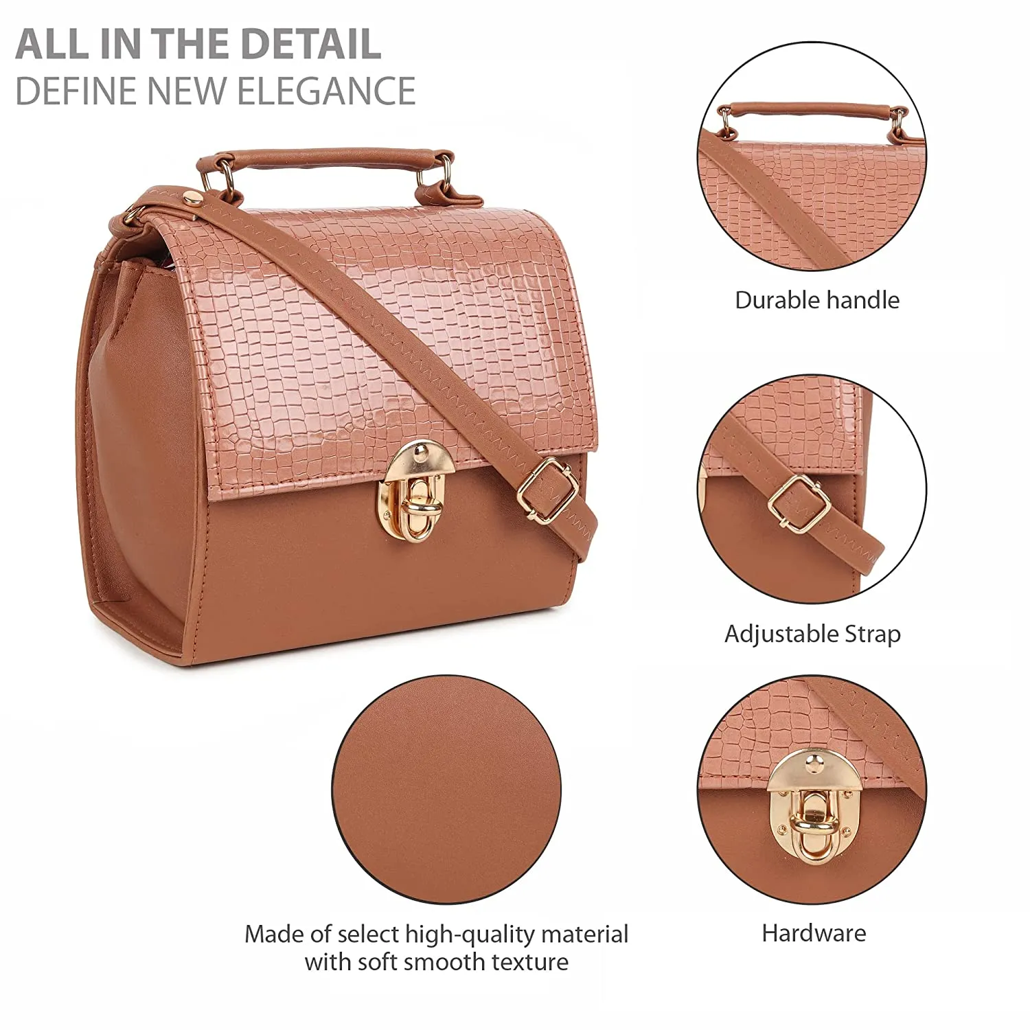 zubstore Classic Tan Colour Fashionable Sling Bags